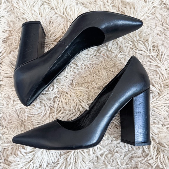 Iris & Ink Black Leather Women's Heels size 36 - Picture 1 of 6